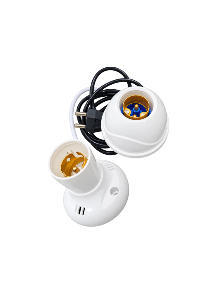 Dual Head E27 Bulb Holder with Wire – Hanging Lamp Socket Adapter